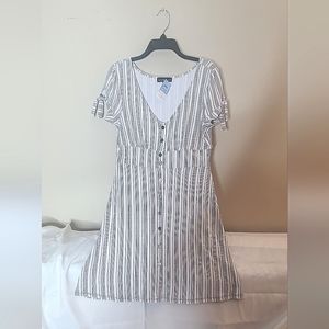 Grey and white stripped dress